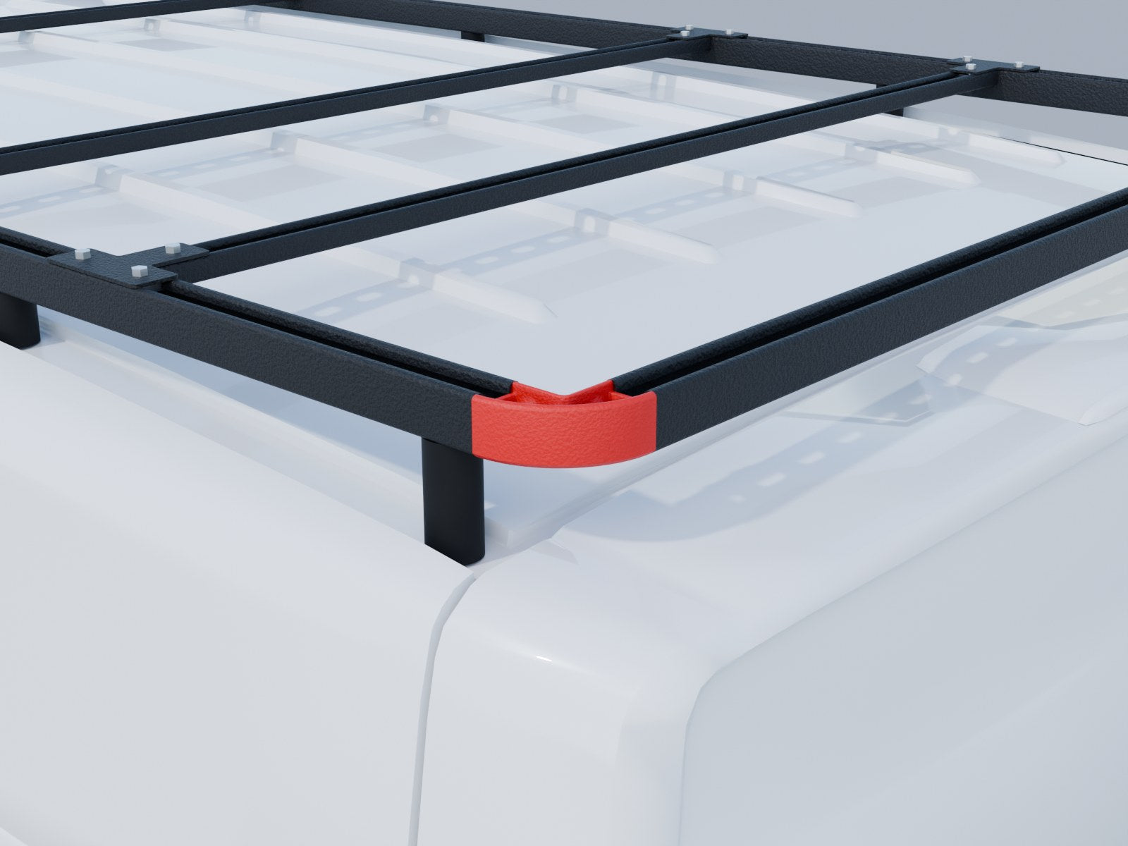 A Halo corner on a rack, shown in red