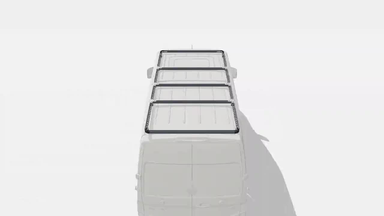 A van turning slowly with a Halo roof rack fitted